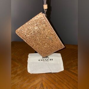 Coach Star Glitter Wristlet in Gold with dust bag - NWOT